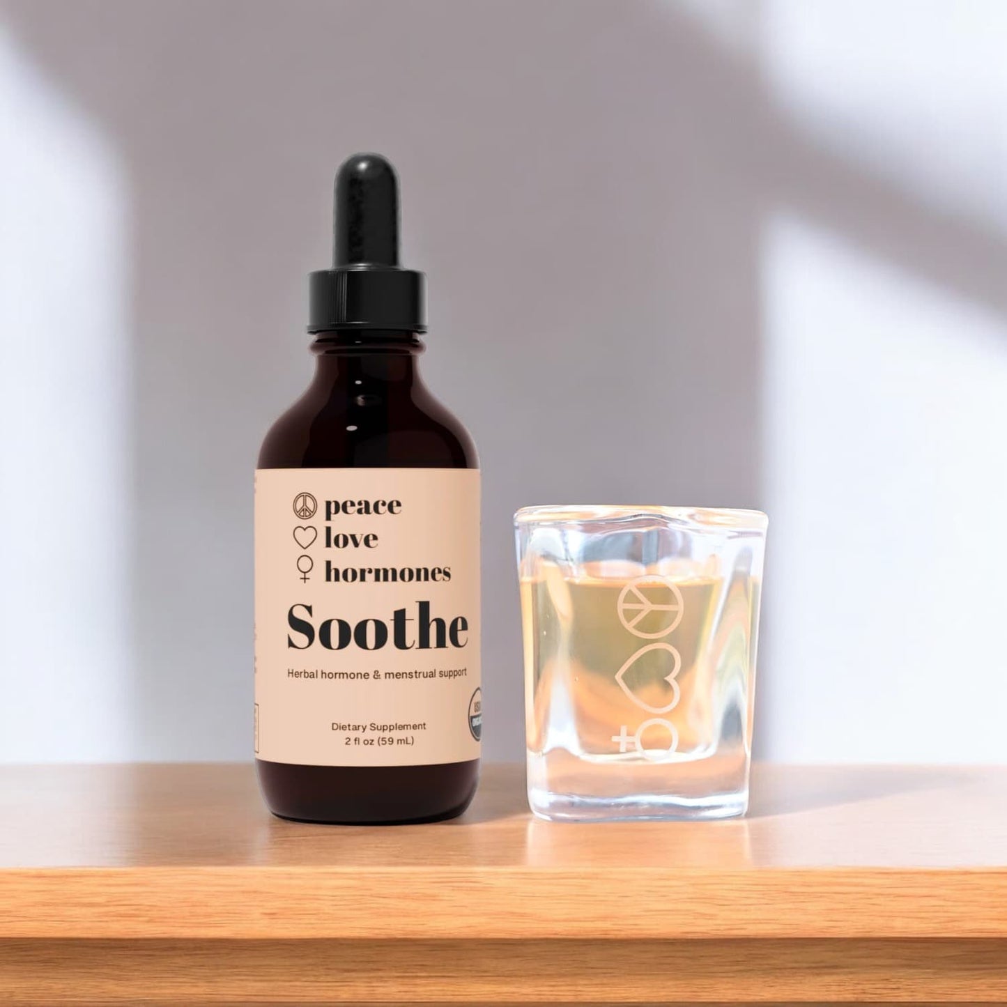 Peace Love Hormones PLH "Herb Shot" Glass